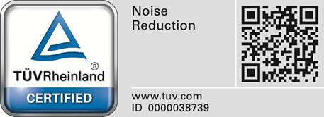 TÜV Rheinland-keurmerk Noise Reduction